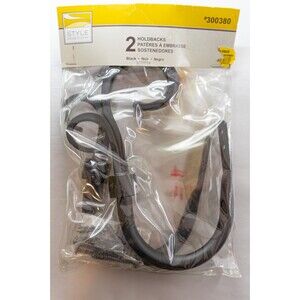 Style Selections #300380 Black Curtain Holdbacks NIB Victorian Window Hardware